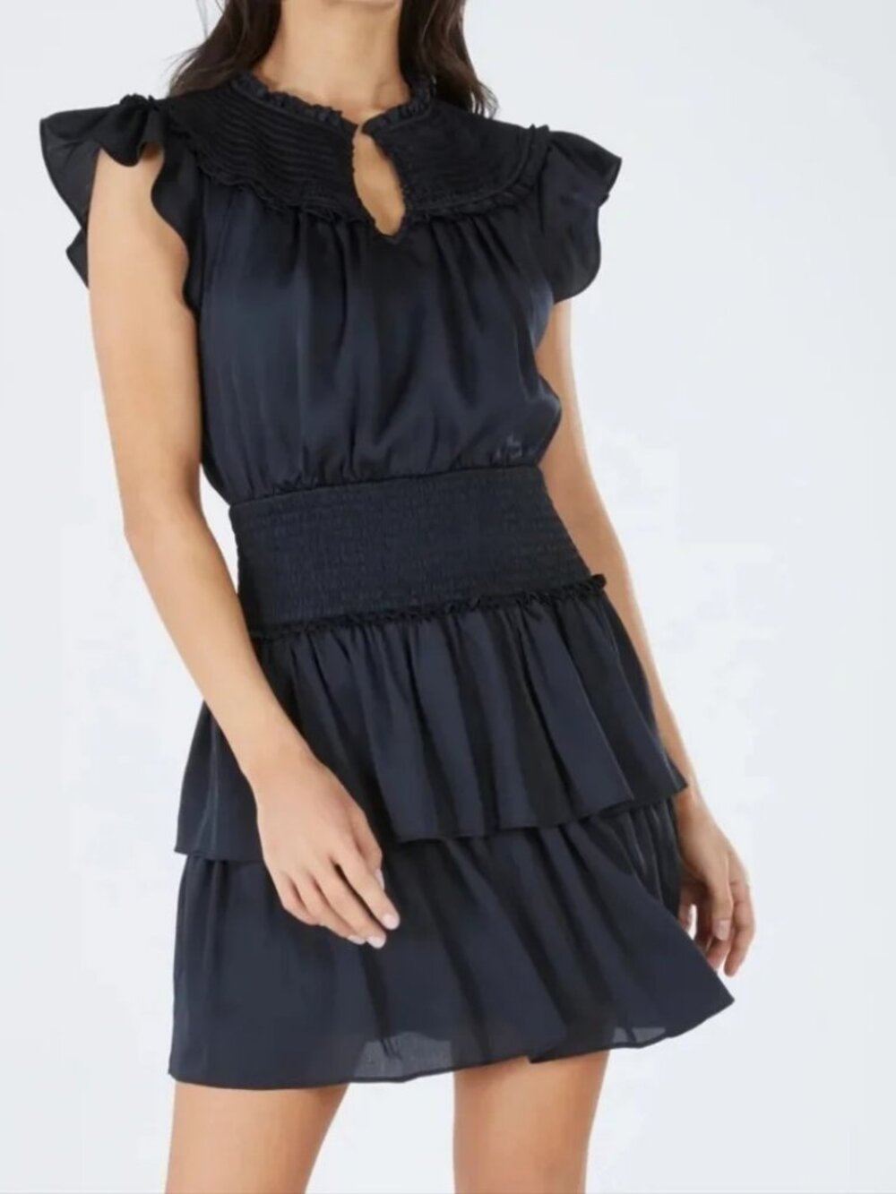 BCBG MAXAZRIA Hadleigh Ruffle Mini Dress Size XL